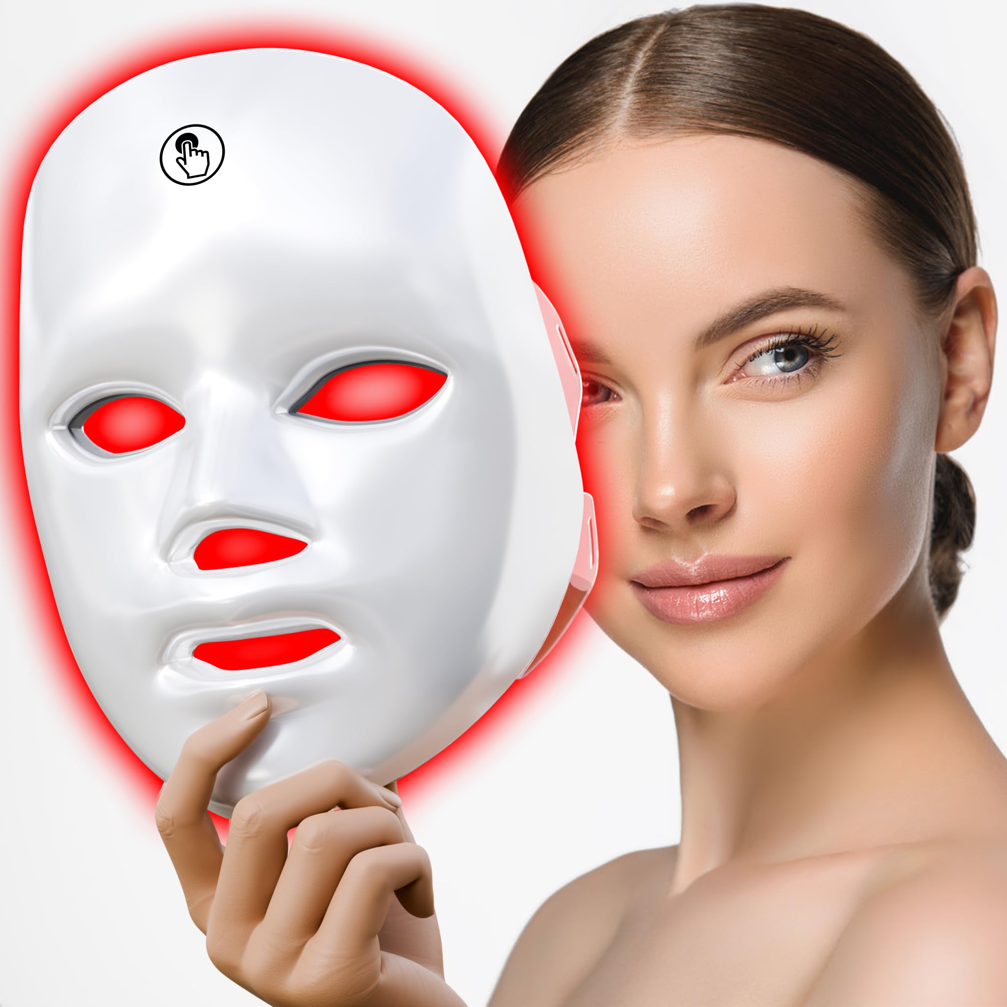 gelpal 7-1 colors red light mask front view for portable at-home facial care