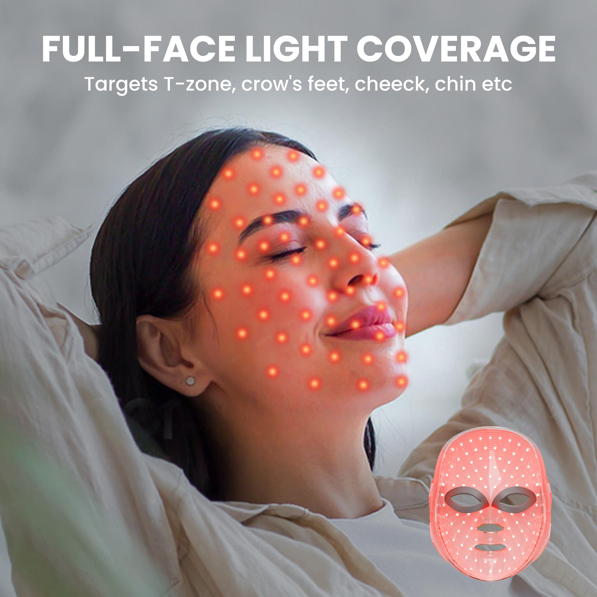 gelpal 7-1 colors red light mask home-use ready for gifting or regular use