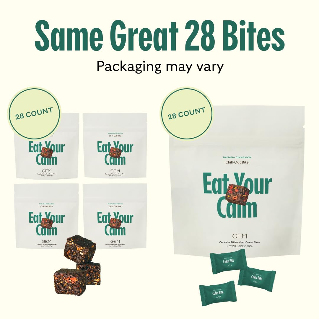 Close-up of GEM Calm Bite with banana cinnamon flavor for calm focus