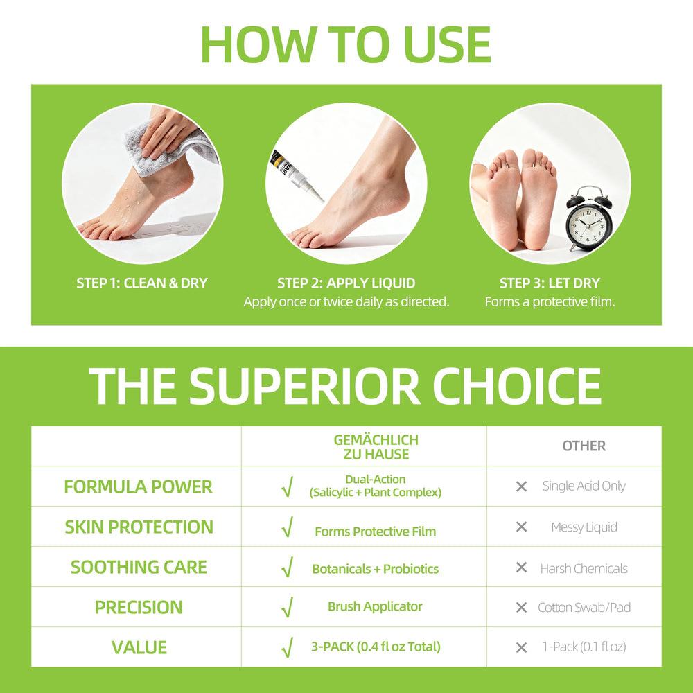 Geme4chlich Zu Hause precision brush applicator enables targeted, mess-free use.