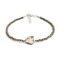 GEMPIRES NATURE’S TREASURE pyrite bracelet close-up of raw beads for earthy style
