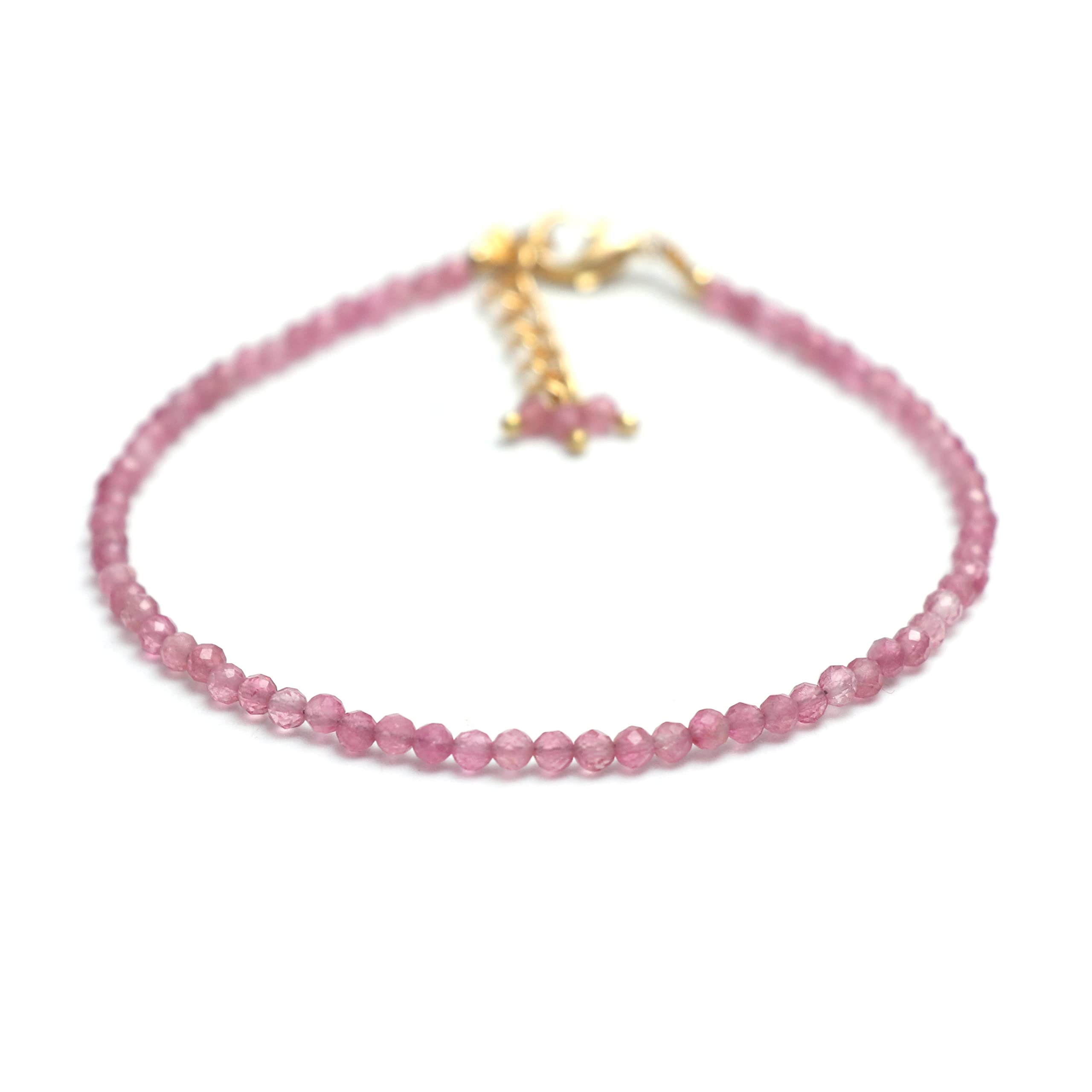 GEMPIRES NATURES TREASURE pink tourmaline beaded bracelet for daily wear.