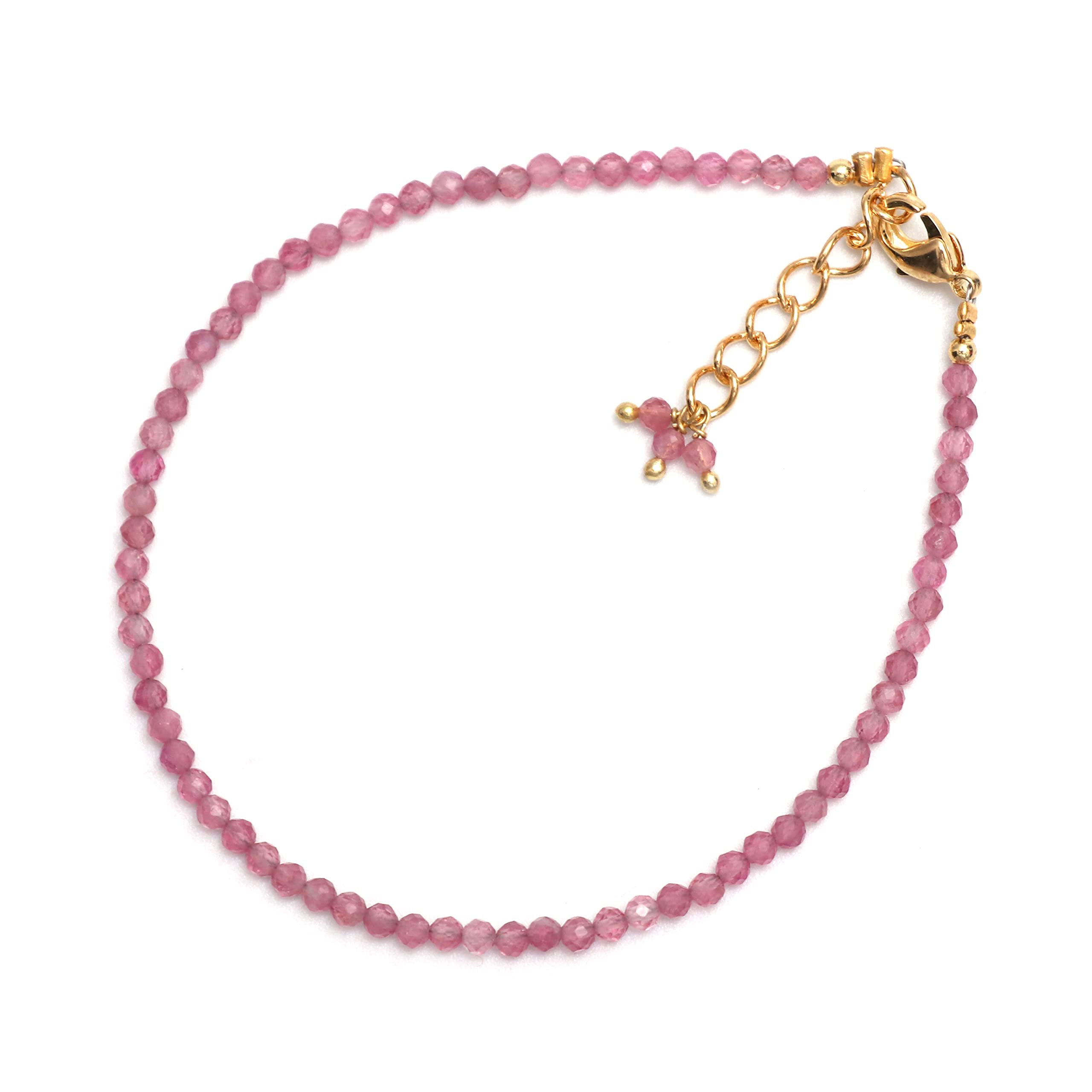 GEMPIRES NATURES TREASURE close-up of pink tourmaline beads rich color.