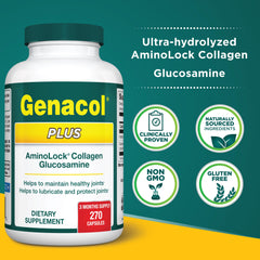 Genacol glucosamine HCl visual emphasis on key ingredient.