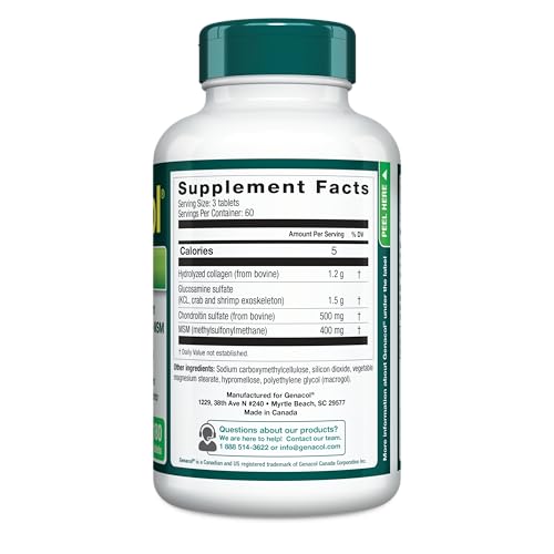 Genacol Optimum tablets on white surface ready for daily use.