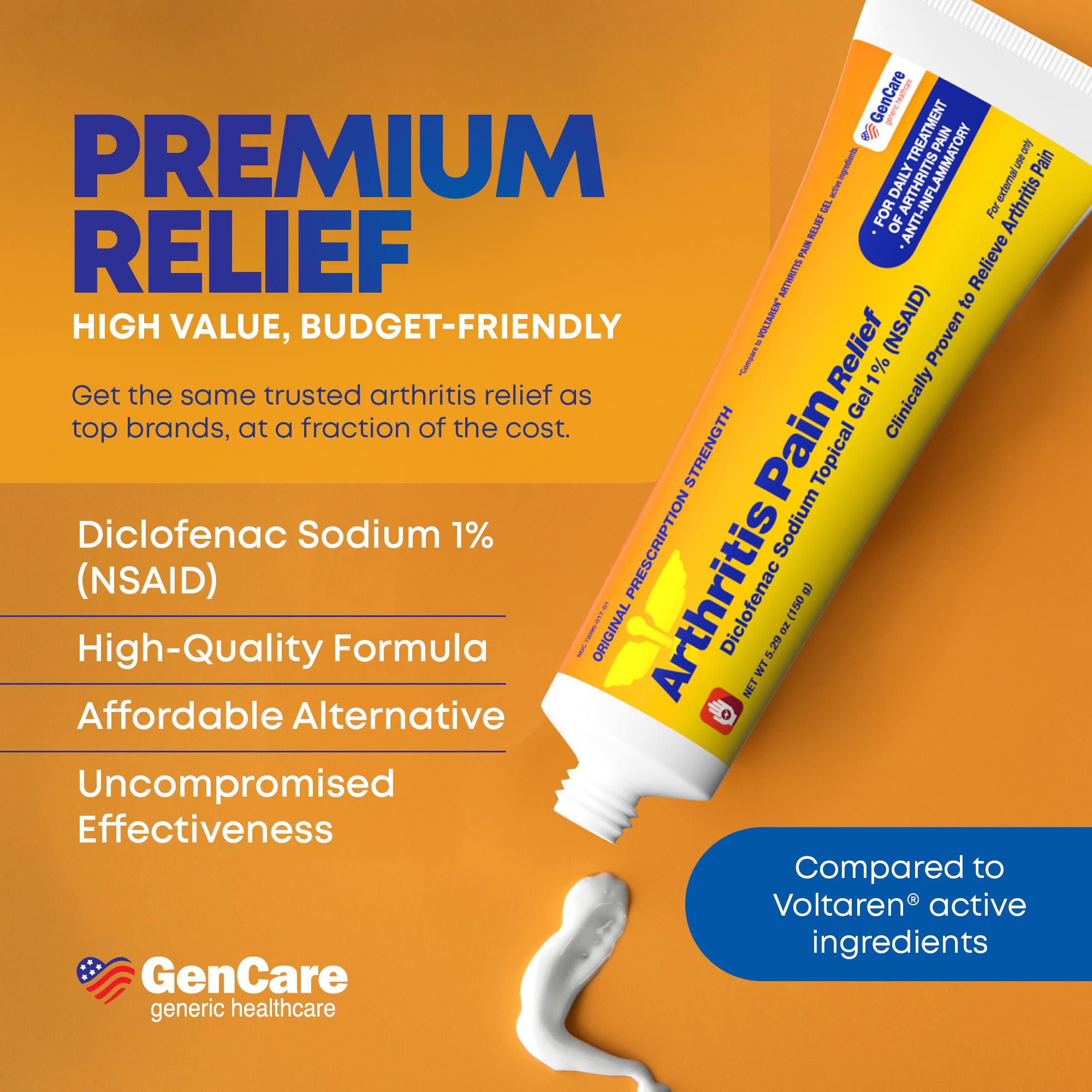 GenCare diclofenac gel two-pack box indicating value and convenience.
