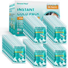 General Medi Instant Ice Pack 50-pack box, ready for quick cold therapy on the go.