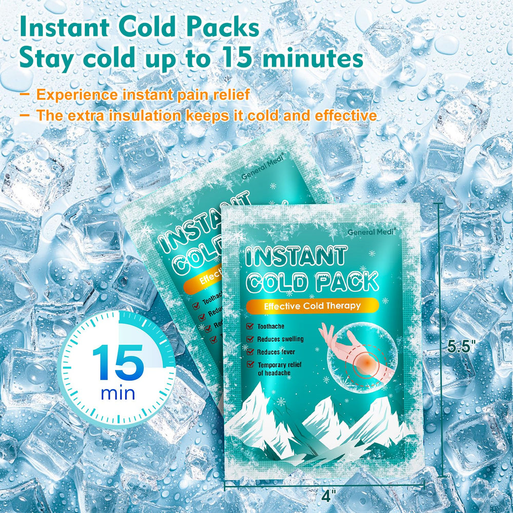 General Medi disposable ice pack 100-pack for convenient first aid on the go
