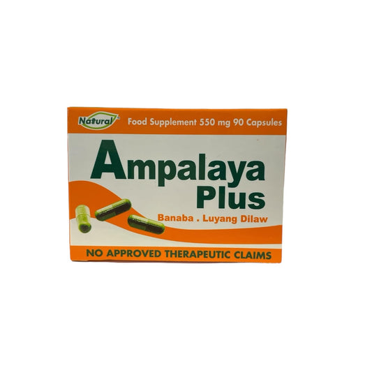 Generic Ampalaya Plus 550 mg bottle displayed for daily wellness routine.