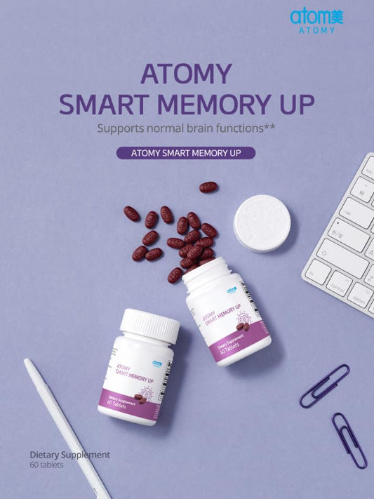 Generic Atomy Smart Memory Up ingredients closeup showcases 100% plant material