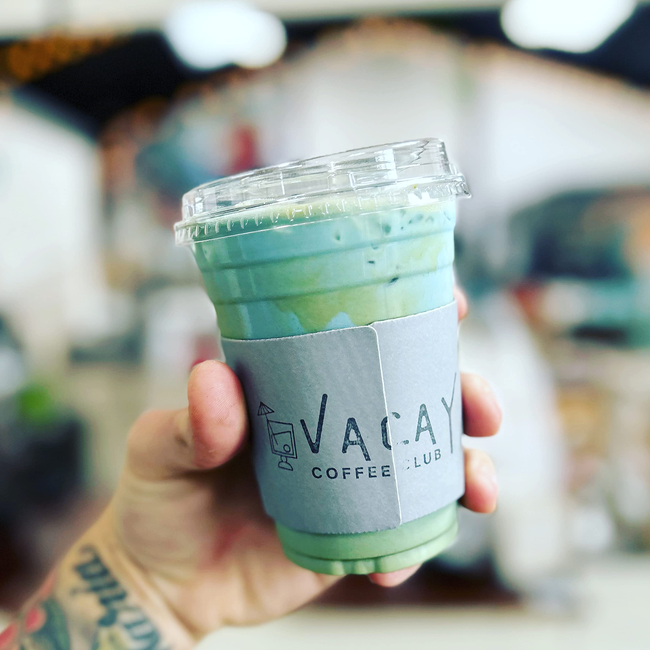Generic blue spirulina powder in a colorful acai bowl.