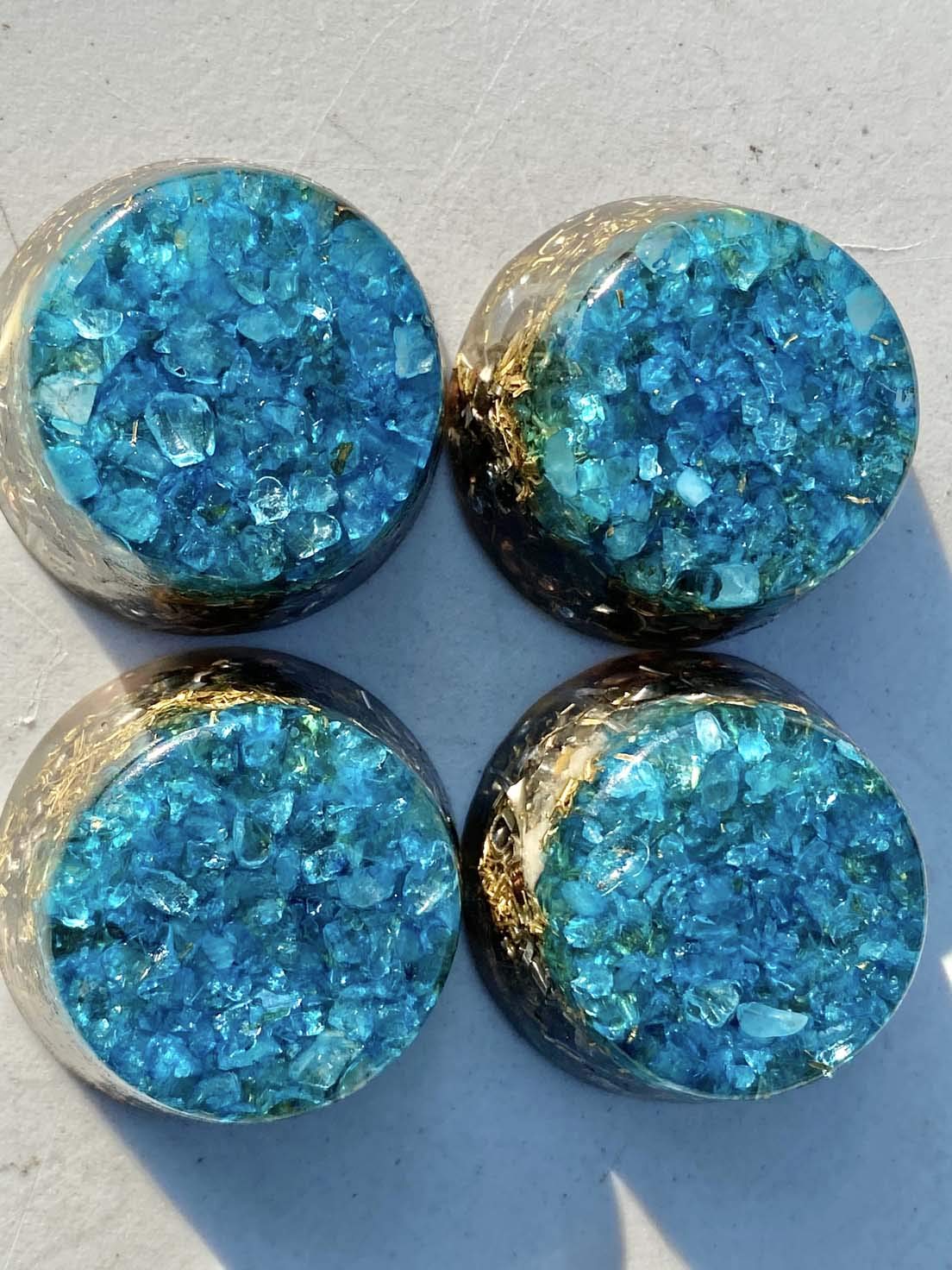 Generic Small Blue Topaz crystal accents designed as an attractive gift-ready display