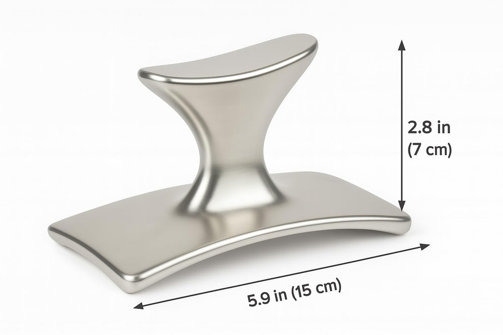 Generic Flat Metal Facial Roller provides a cooling glide for facial toning and relaxation.