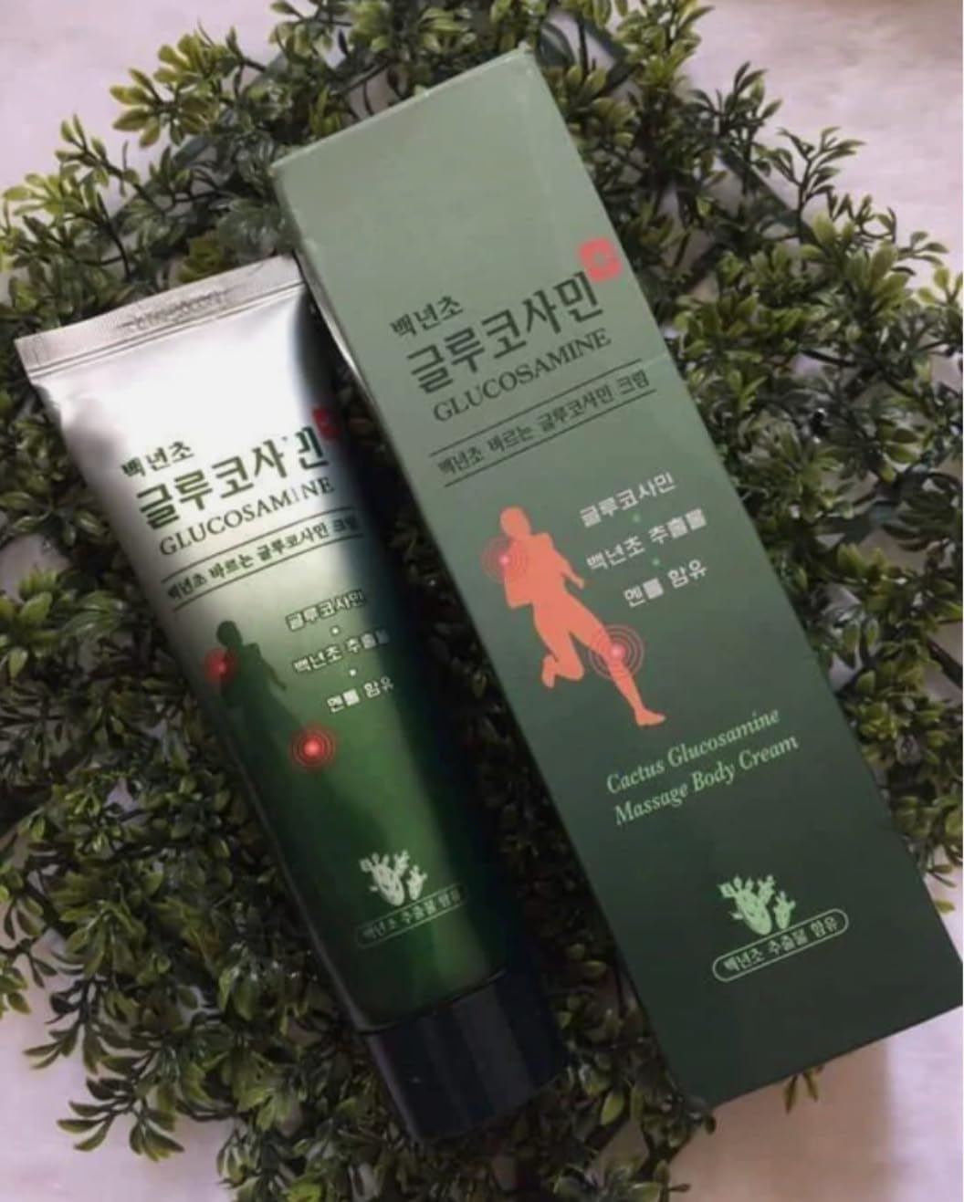 Generic Cactus Glucosamine Massage Body Cream full pack on table for home use