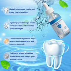 Generic Cavity Healing Liquid application scene illustrates easy, at-home enamel care.
