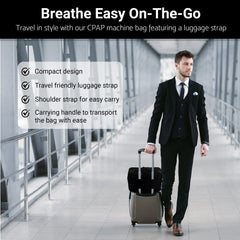 Generic Chill CPAP travel bag with trolley sleeve over luggage handle for smooth travel.
