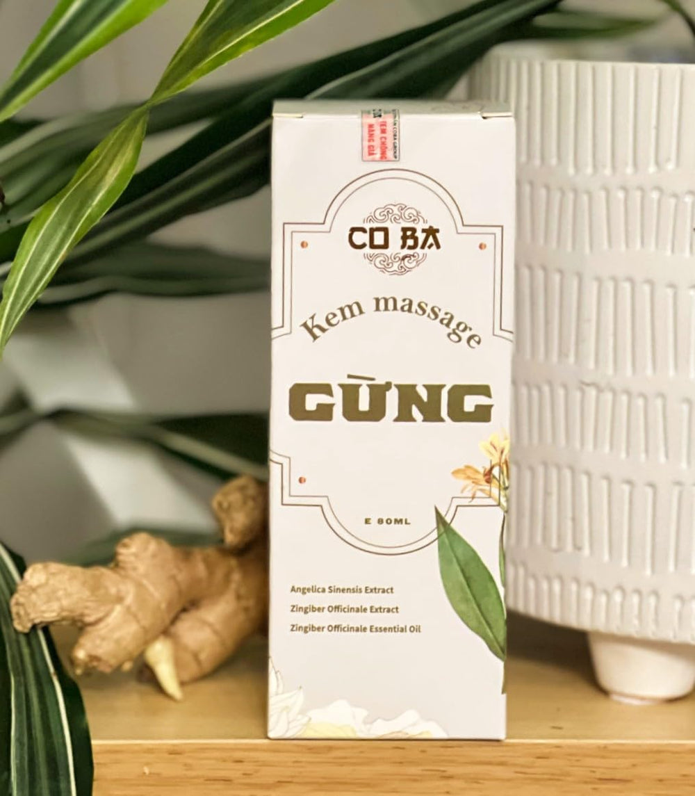 Generic CO BA Ginger Massage Cream bottle with roller for quick, targeted warmth.