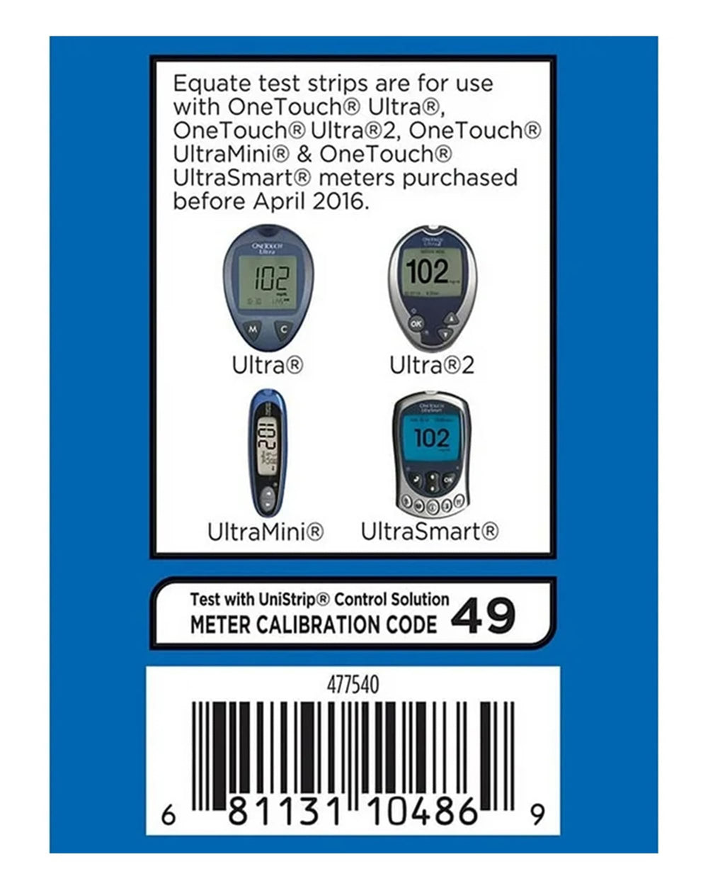 Generic test strips used with a small blood sample for quick results.