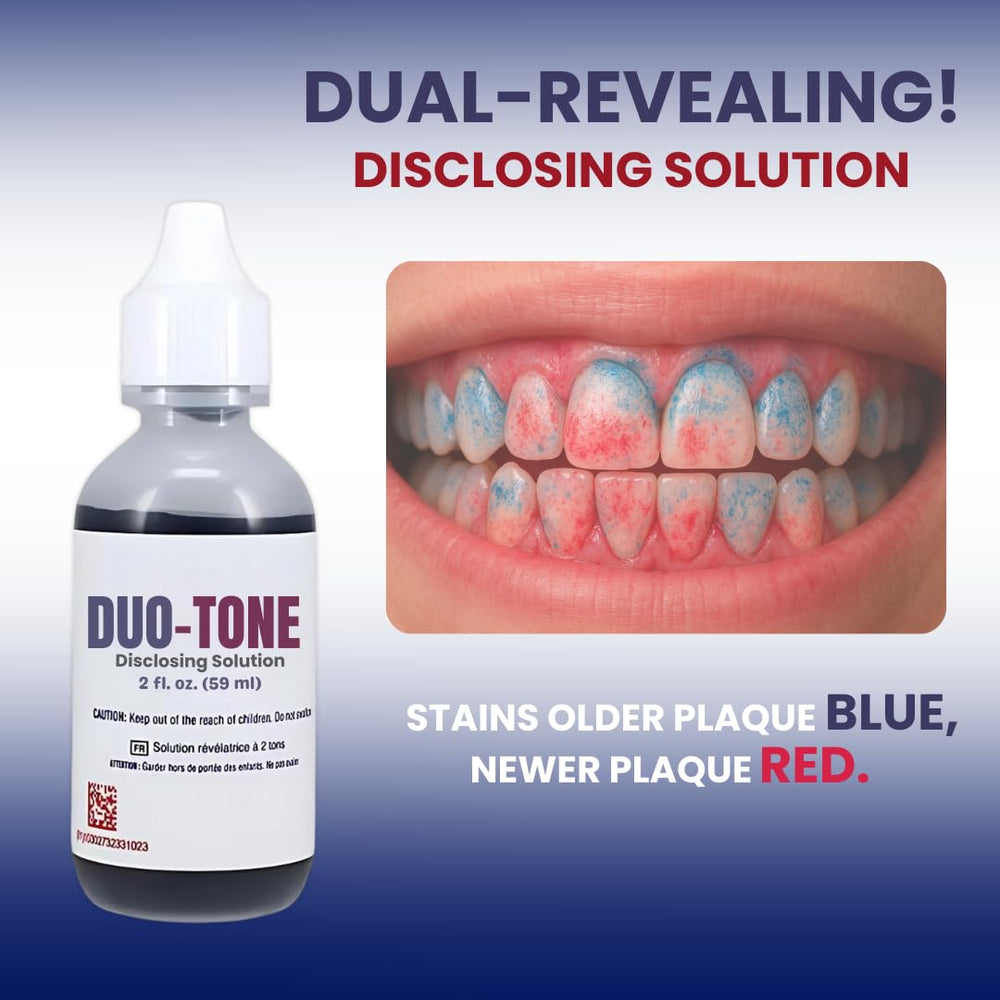 Generic Dental Duo-Tone red and blue plaque colors reveal missed areas