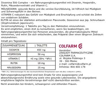 Generic Diosmina Complex tablets close-up for leg comfort and reduced heaviness