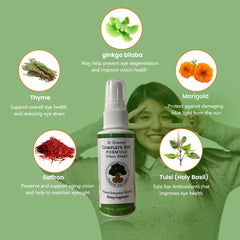 Hands holding the Generic Dr. Grossman's Eye Formula spray during application.