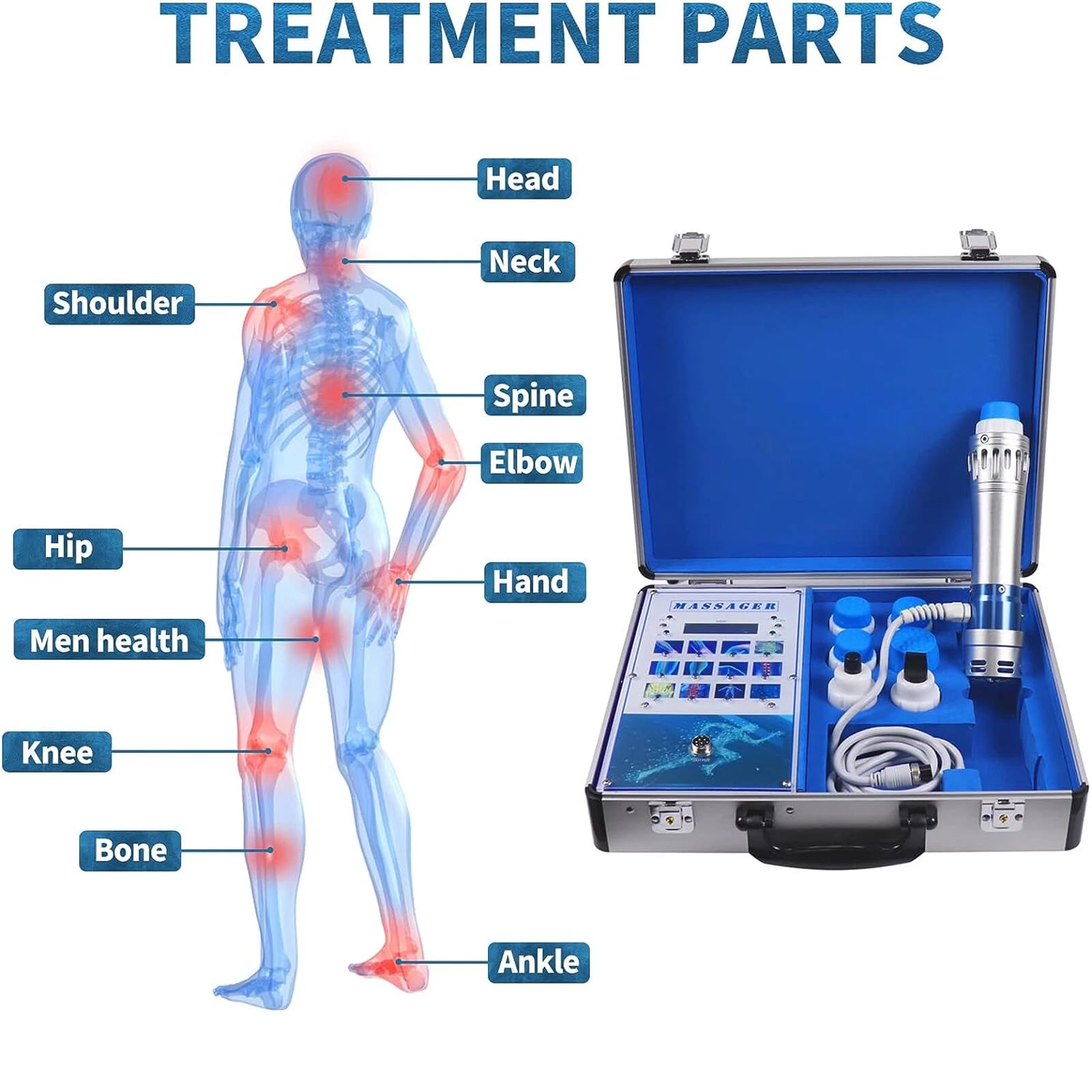 Generic Electric Shockwave Therapy Device shoulder focus targets sore areas after activity.