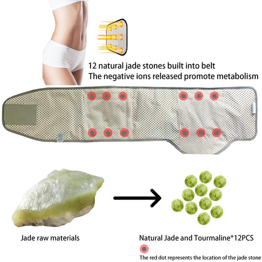 Generic electric slimming belt with jade-tourmaline elements for deep heat therapy.