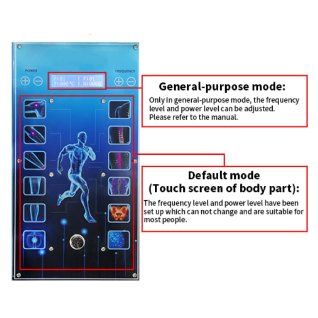 Generic shockwave therapy machine side panel shows intuitive controls for easy setup.