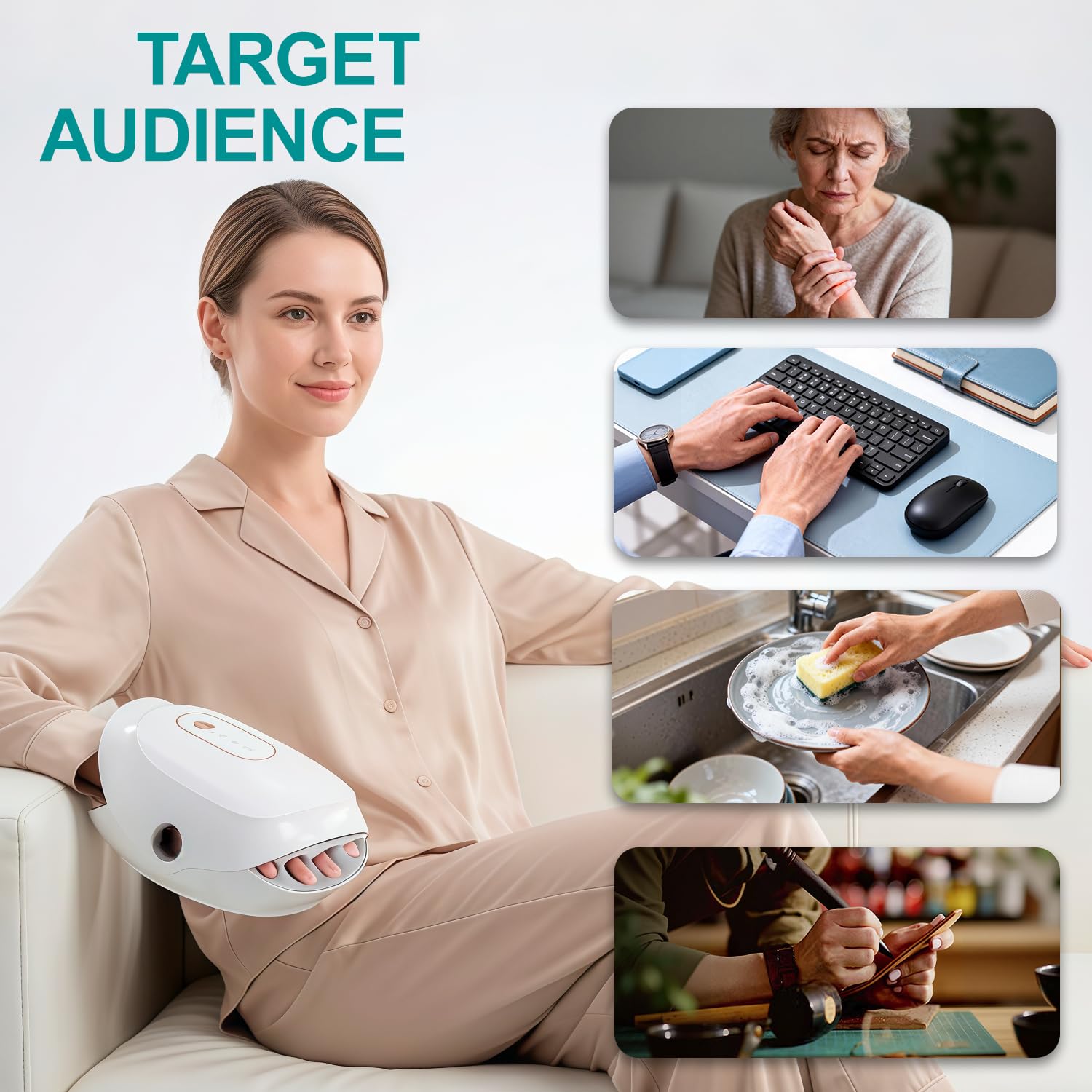 Generic F&G massager showing three modes and three intensities for customizable comfort