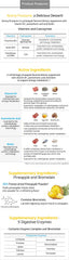 Generic Finezyme ingredients label highlights the enzyme blend and usage guidance.