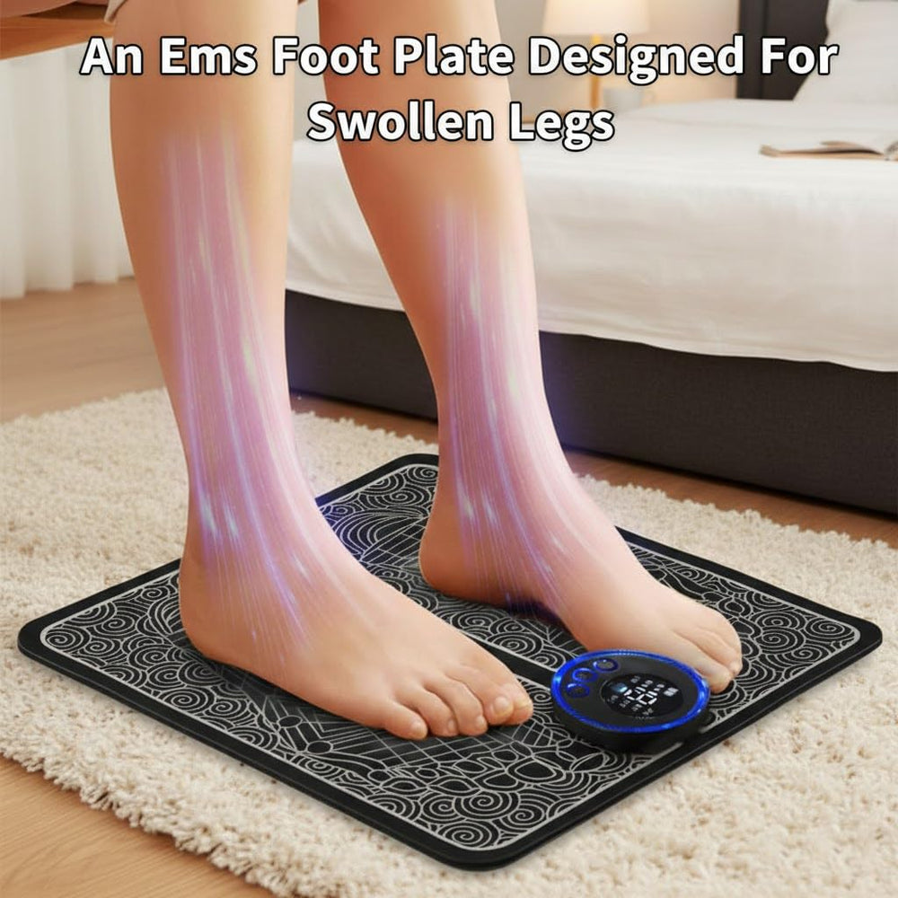 Generic Foot Plate Massager on legs after a long day at work delivers soothing relief.