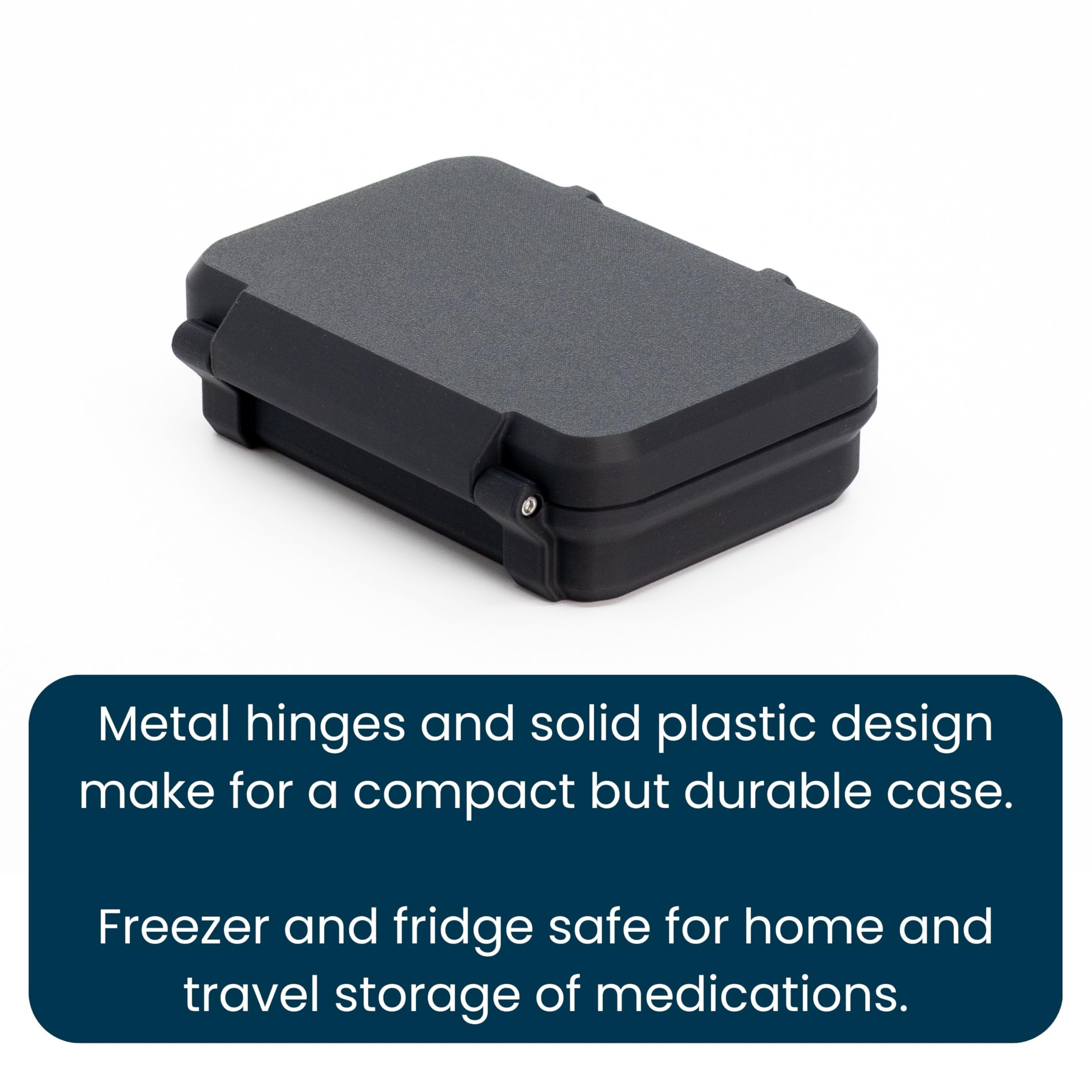Generic fridge-safe vial case supports cool storage between uses