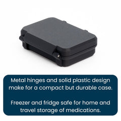 Generic fridge-safe vial case supports cool storage between uses