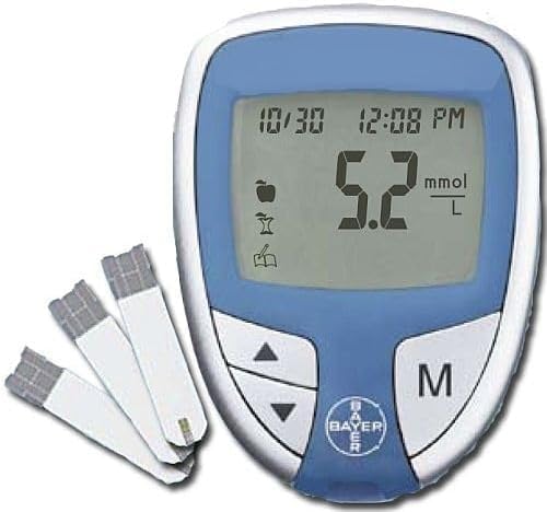 Glucose monitor strips on display suggesting easy access for regular checks