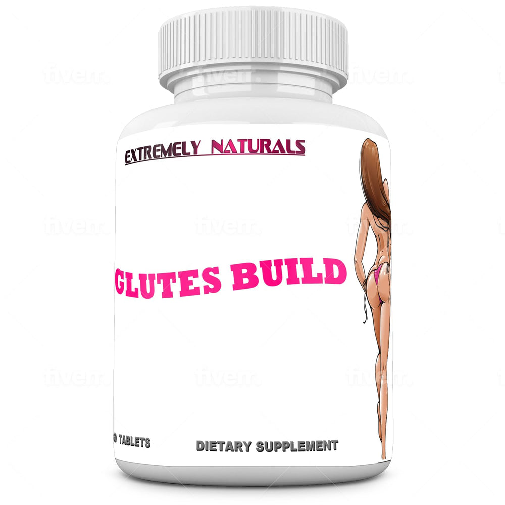 Generic Glutes Build bottle with capsules ready for booty enhancement.