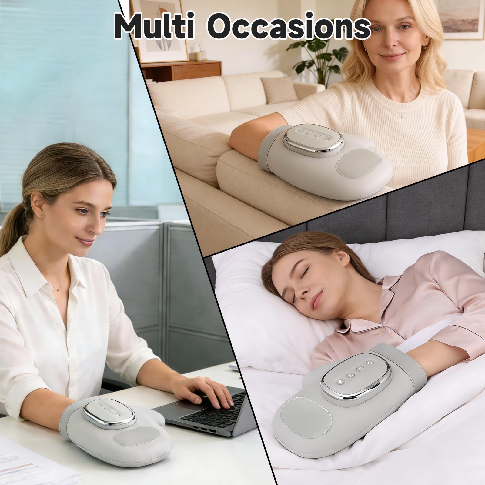 Ambidextrous use of the massager during office work