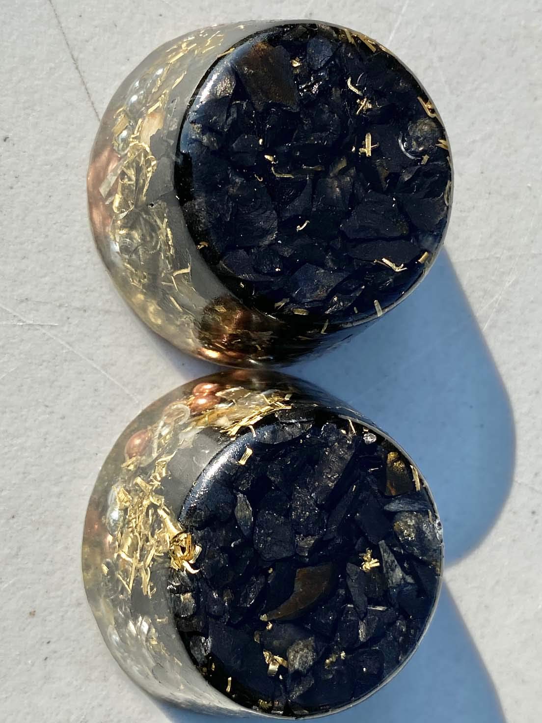 Generic Handmade Orgone art piece with natural bubbles and texture.