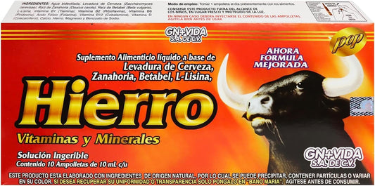 Pouring Hierro liquid iron from an ampoule for convenient on-the-go iron support