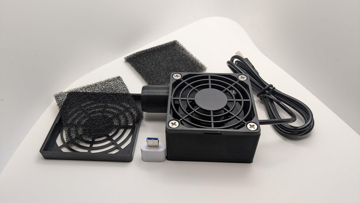 Generic hose dryer with filter front view showing compact, quiet operation for daily hose drying.