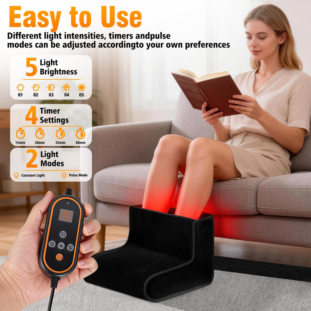 Generic infrared and red light therapy for feet during daily activities