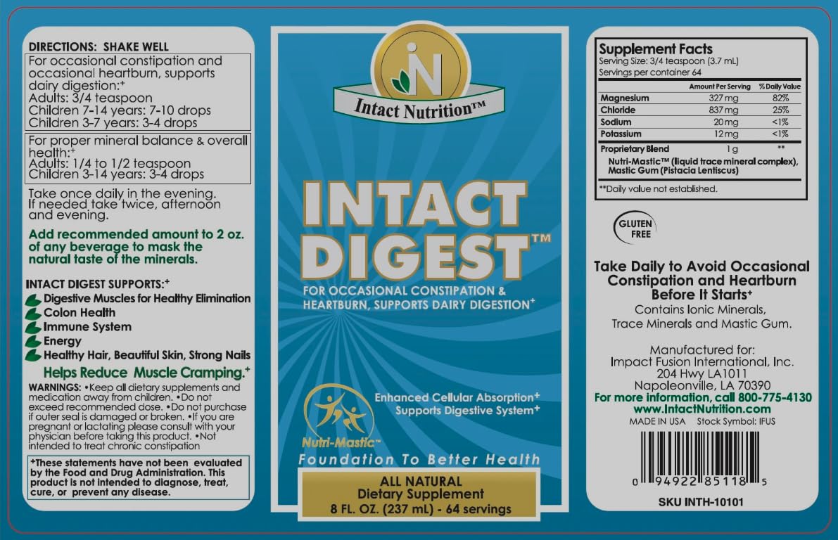 Generic Intact Digest pour close-up highlights easy dosing for daily wellness.