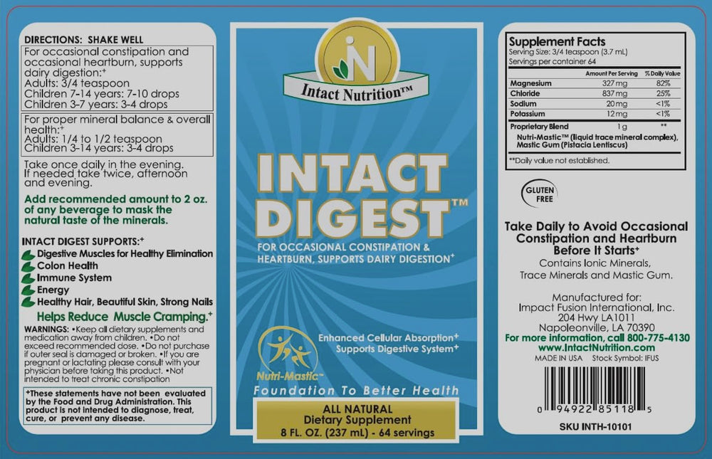 Generic Intact Digest pour close-up highlights easy dosing for daily wellness.
