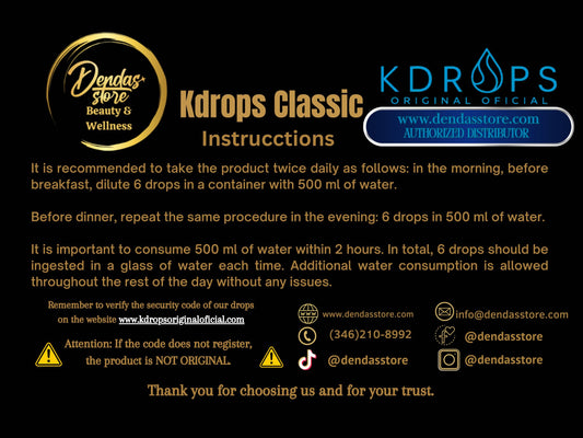 Generic KDrops Classic label detail emphasizing quality herbal ingredients for wellness