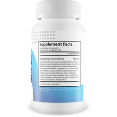 Generic Keto Cleanse bottle back reveals dosage and key benefits.
