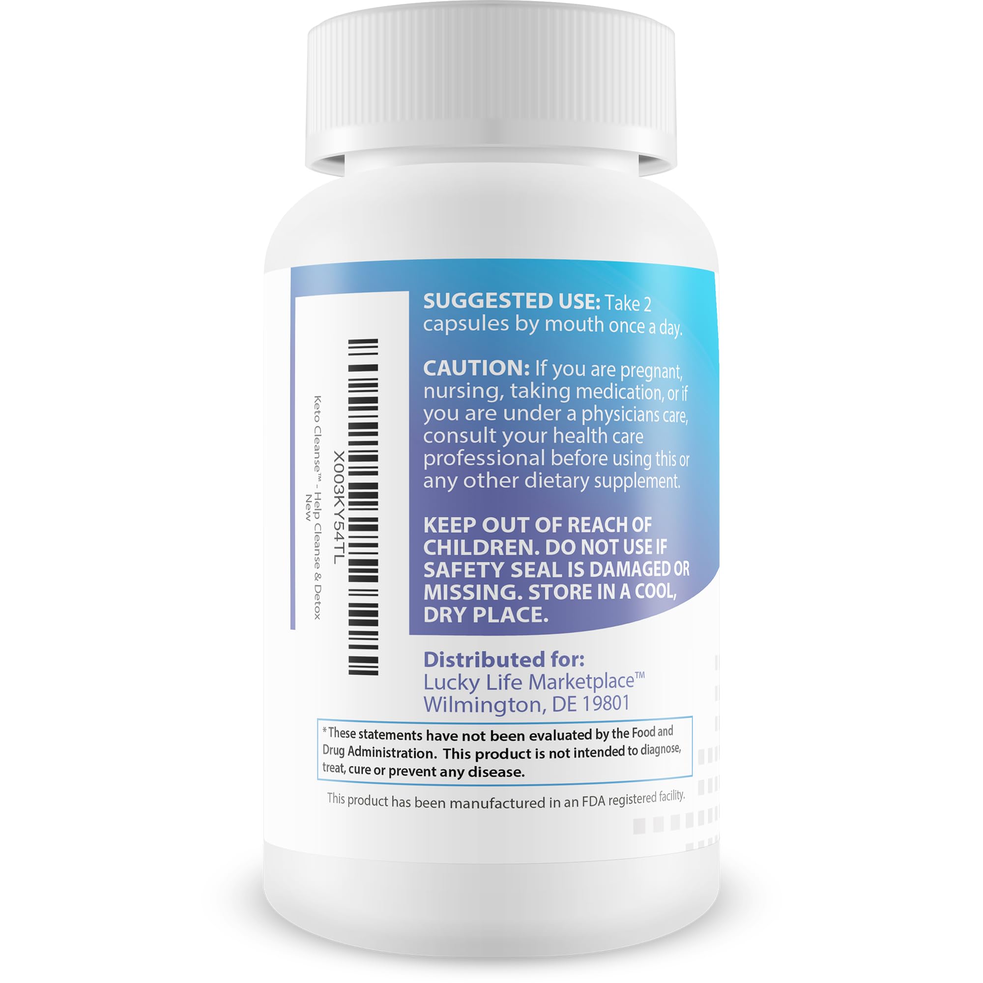 Generic Keto Cleanse label closeup highlights natural ingredients.