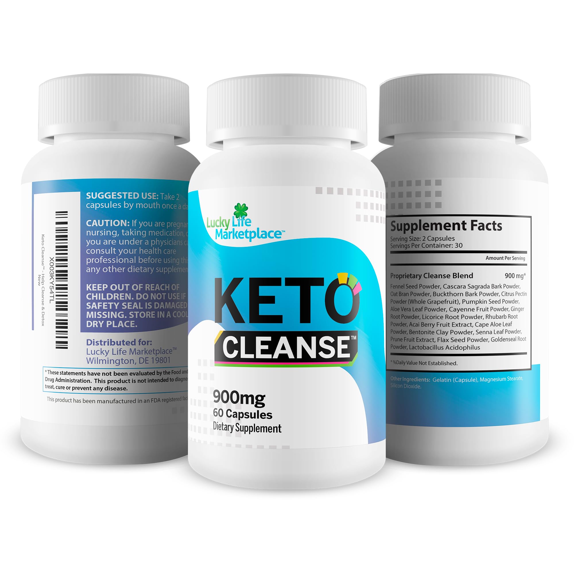 Generic Keto Cleanse pills spilling from blister illustrating daily intake.