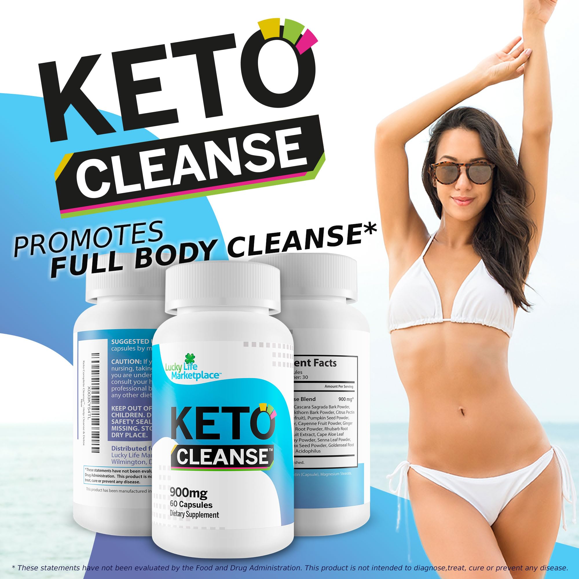Generic Keto Cleanse probiotic ingredients illustration emphasizing gut health support.