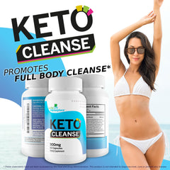 Generic Keto Cleanse probiotic ingredients illustration emphasizing gut health support.