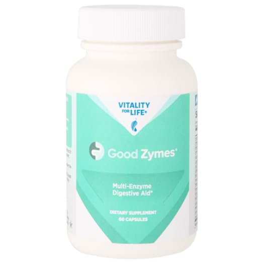 Generic Melaleuca Good Zymes bottle pour showing capsules for daily digestion support