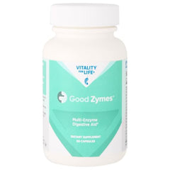 Generic Melaleuca Good Zymes bottle pour showing capsules for daily digestion support